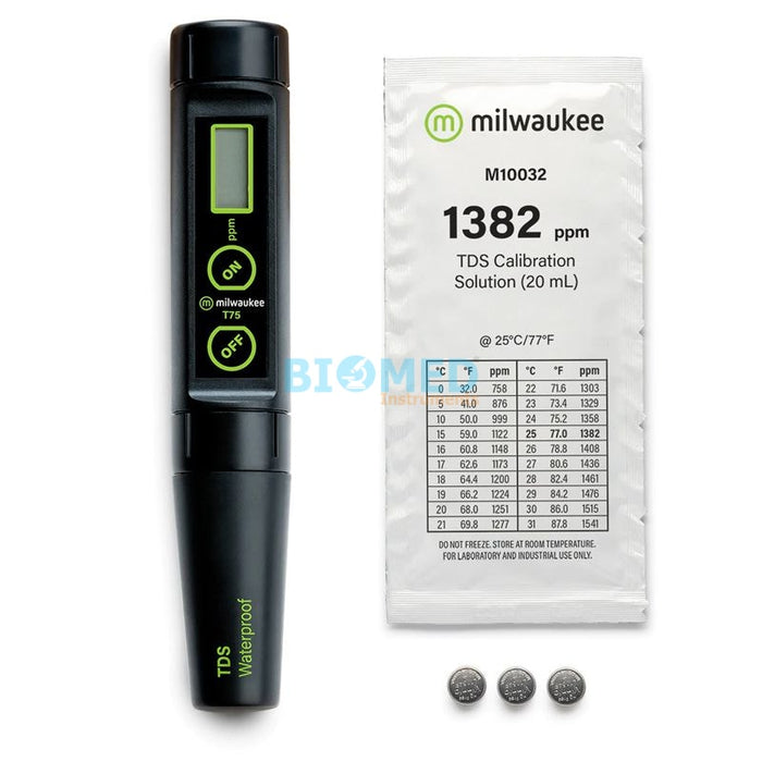 Medidor de TDS a prueba de agua con electrodo reemplazable T75, (Rango Bajo) rango: 0 A 1999 Ppm (Mg / L)